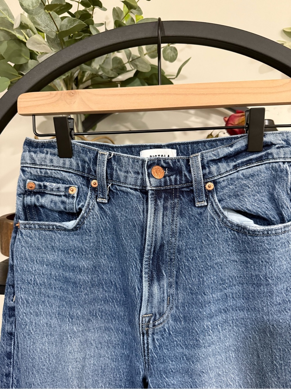 Pistola High Rise Straight Leg Jeans Medium Wash Size 26 - Picture 5 of 10